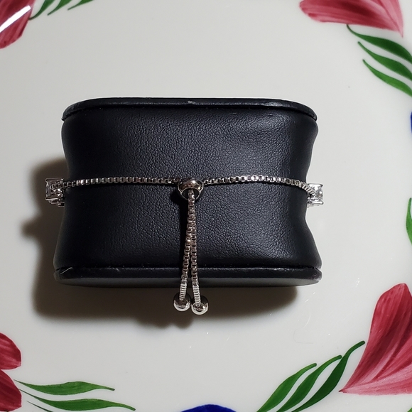 Swarovski Elemements Silver tone Adjustable Bracelet - Picture 2 of 5